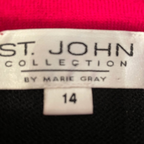 St. John zip Up Sweater Jacket W/Chains Sz 14 - Picture 9 of 14